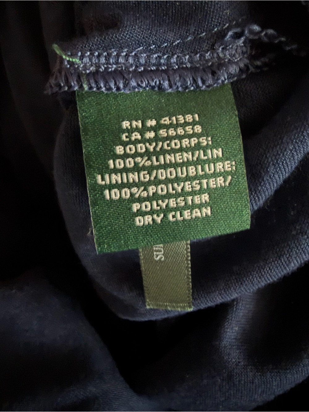 Ralph Lauren Navy Linen Striped Lace-Up Maxi Dress - Picture 8 of 8